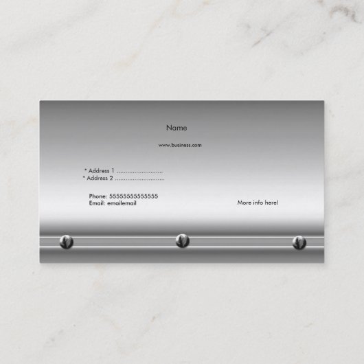 メタルルックホワイトシルバーエレガントプロファイル 名刺 (裏面)