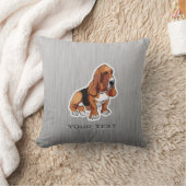 メタルルック；バセットハウンド クッション (ブランケット)