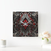 メタルルビーアート スクエア壁時計 (ホーム)