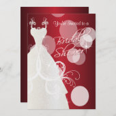 メタルレッドのブライダルシャワー招待 招待状 (正面/裏面)