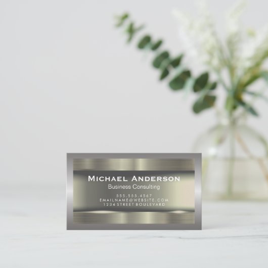 メタル上縁ど 名刺 (スタンド正面)