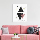 メタル大理石幾何学的デザイン キャンバスプリント (インサイチュ (リビング))