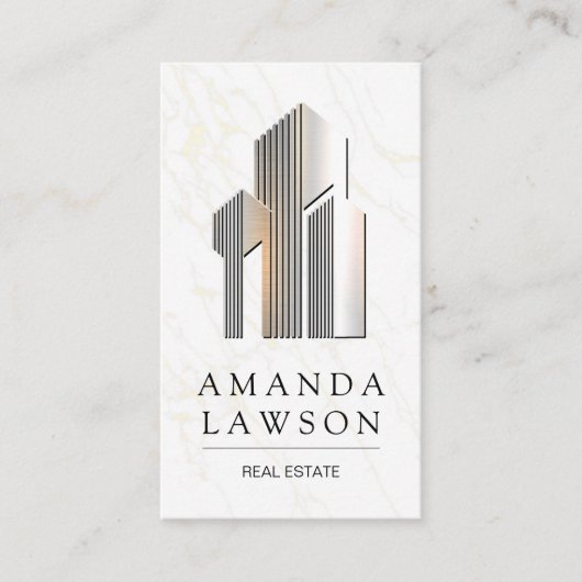 メタル実在エテート建物のロゴ 予約カード (正面)