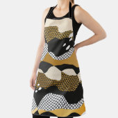 メタル抽象芸術anのジオメトリックテクスチャ金ゴールド波 エプロン (インサイチュ)