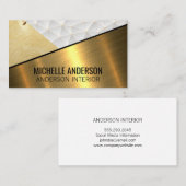 メタル木目幾何色ブロック 名刺 (正面/裏面)