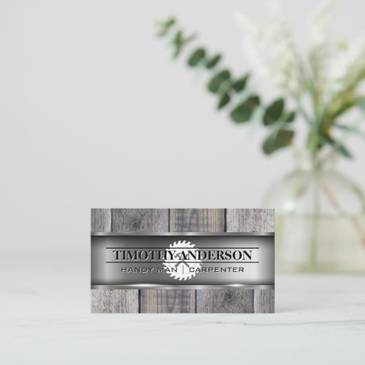 メタル材 | ソーとハンマー 名刺 (スタンド正面)