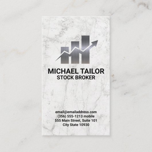 メタル株価チャート |大理石 名刺 (正面)