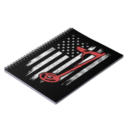 メタル検出アメリカ国旗 ノートブック (左側)