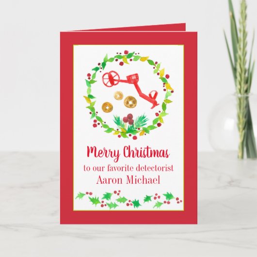 メタル検出メリークリスマスコイン名前をカスタムする シーズンカード (正面)