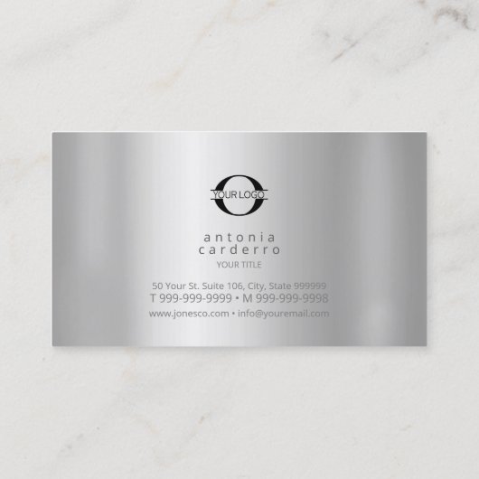 メタル波ロゴツートーンシルバーID809 名刺 (裏面)