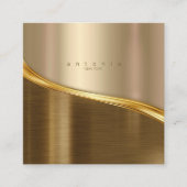 メタル波2トーン金ゴールドSq ID806 スクエア名刺 (正面)
