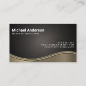 メタル波 |黒いテクスチャの背景 名刺 (正面)