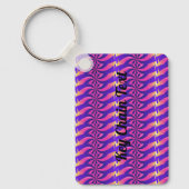 メタル矩形キーチェーンブラックカラー文字 キーホルダー (正面)