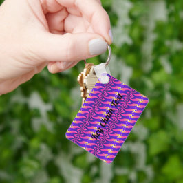 メタル矩形キーチェーンブラックカラー文字 キーホルダー