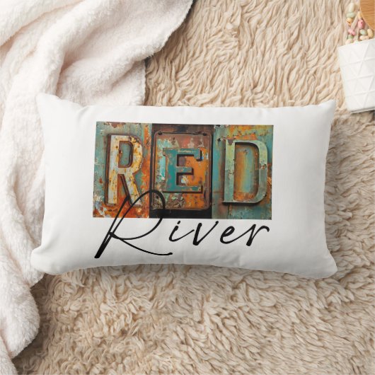 メタル素朴レッドリバールイジアナ州 ランバークッション (ブランケット)