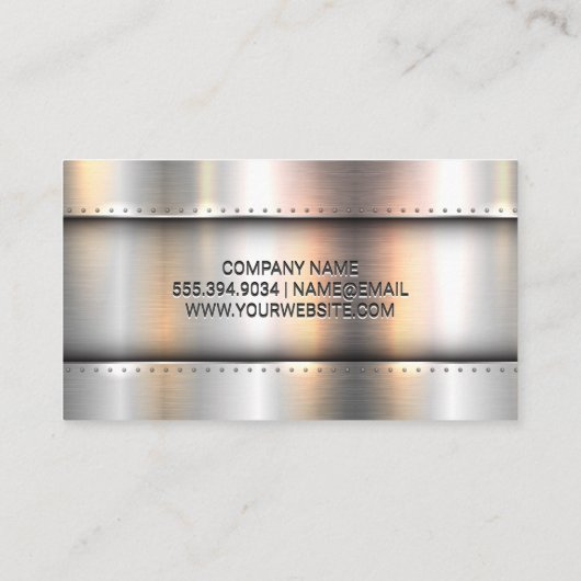 メタル背景とメタルリベット背景 名刺 (裏面)