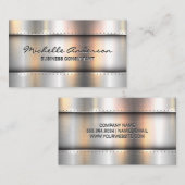 メタル背景とメタルリベット背景 名刺 (正面/裏面)