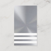 メタル背景の白ストライプ色 名刺 (裏面)