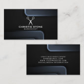 メタル背景 |はさみ 名刺 (正面/裏面)