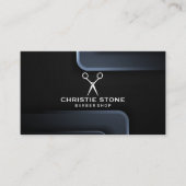 メタル背景 |はさみ 名刺 (正面)