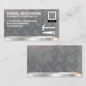 メタル背景 |ハンマーソー | QRコード 名刺 (正面/裏面)