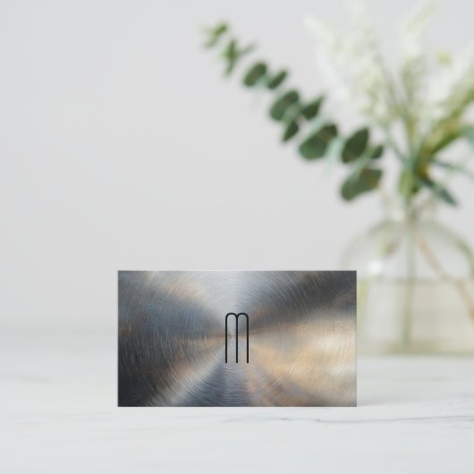 メタル背景 | モノグラム 名刺 (スタンド正面)