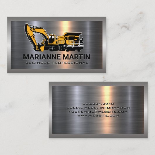 メタル背景 |建築車 名刺 (正面/裏面)