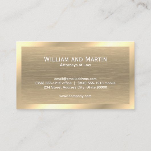 メタル金ゴールドテクスチャ | QRコード名刺 名刺 (裏面)