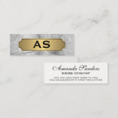 メタル金ゴールドトリム割れ背景 スキニー名刺 (正面/裏面)