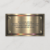 メタル金ゴールドブラシ |メタリック縁ど |ねじ 名刺 (裏面)