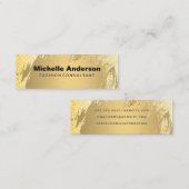 メタル金ゴールドブラシ |金ゴールドテクスチャ背景 スキニー名刺 (正面/裏面)
