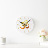 メタル金ゴールドOMシンボル丸時計 ラウンド壁時計 (ホーム)