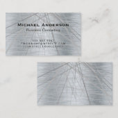 メタル銀ブラシ抽象芸術線 名刺 (正面/裏面)