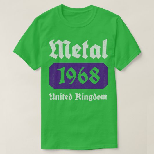 メタル音楽1968ヴィンテージ Tシャツ (デザイン正面)