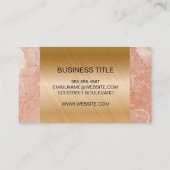 メタル |オレンジ色の大理石トリム 名刺 (裏面)