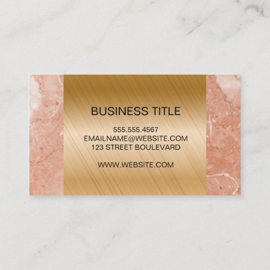 メタル |オレンジ色の大理石トリム 名刺 (裏面)