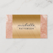 メタル |オレンジ色の大理石トリム 名刺 (正面)