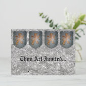 メタル シールド ライオン グレー 擬石 招待状 (スタンド正面)