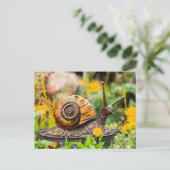 メタル スナイル ガーデン オーナメント ポストカード (スタンド正面)