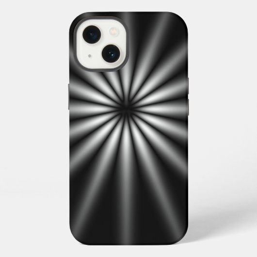 メタル: ダークステンレススチールスターバースト iPhoneケース (裏面)
