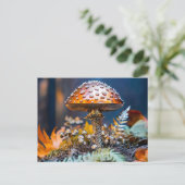 メタル トードストール ガーデン デコ きのこ ポストカード (スタンド正面)