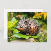 メタル ハリネズミ ガーデン オーナメント 休暇中 ポストカード (正面/裏面)