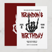 メタル・ロックの誕生日 招待状 (正面/裏面)