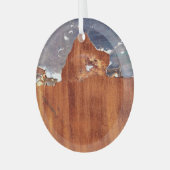 メタル:素朴ヴィンテージアイアンテクスチャ。 ガラスオーナメント (正面左)