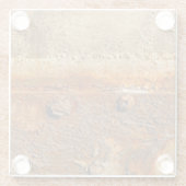 メタル：素朴重いテクスチャの背景 ガラスコースター (裏面)