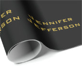 メタ品亮黒のプロフェッショナルでモダンなエレガント ラッピングペーパー (ロールコーナー)