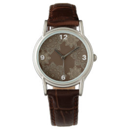 メダリオンで茶色の女性の腕時計 腕時計