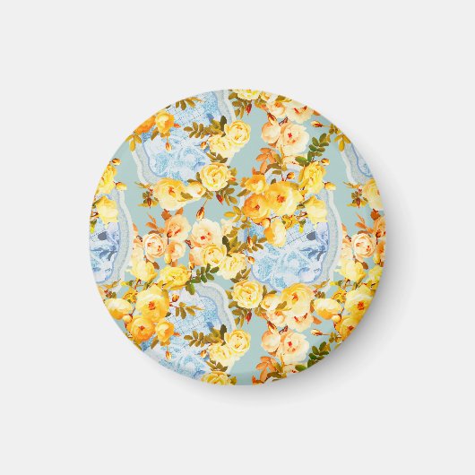 メダリオンとバラ マグネット (正面)