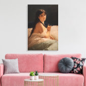 メダリオンの女の子(by Gerolamo Induno) キャンバスプリント (インサイチュ (リビング))