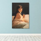 メダリオンの女の子(by Gerolamo Induno) キャンバスプリント (インサイチュ (ウッドフロア))